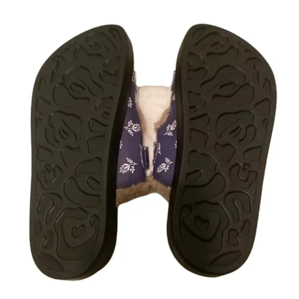 NWOT Aerosoles Aware Olivia Laura Ashley Fur Lined Slides Size 7